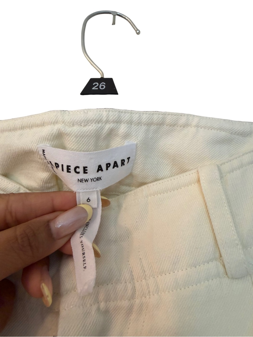 Apiece Apart Ivory High-Rise Wide Leg Bari Trouser Pant Size 6 - Picture 4 of 6